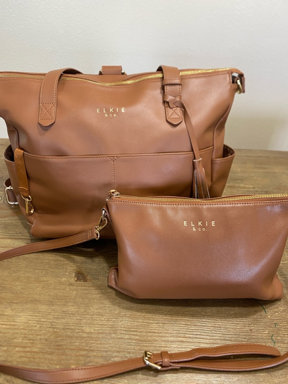 Women's Tote and Crossbody Set - Tan